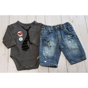 Children's Place 2 Piece Rock n Roll Outfit Baby Boys 0-3 months